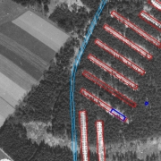 Survey of the barracks of the former concentration camp Gunskirchen - Aerial view of the US Army from 20.04.1945 - 13 o'clock