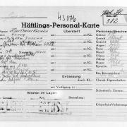 Häftlings‐Personal‐Karte Jerzy Kaźmirkiewicz