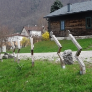 Memorial in memory of the death marches in front of the former kitchen barrack