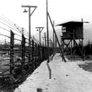 Camp fence and watch tower