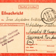 postcard 1944, concentration camp St. Lambrecht