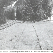 Gleisanlage (rechts) zum KZ auf der Feistawiese