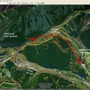 Aerial photograph showing the location of concentration camps, routes and tunnels