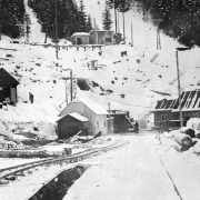 Tunnel construction site in winter