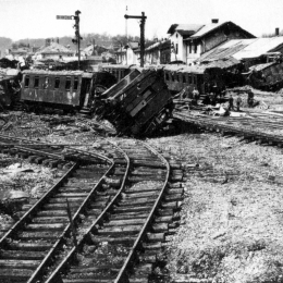 Amstetten station after a bomb attack